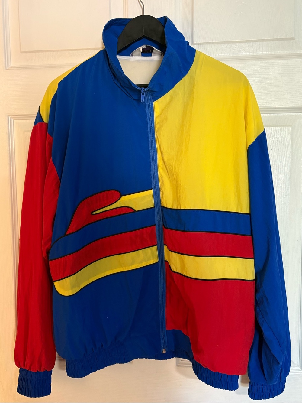Men’s Colorblock Windbreaker Jacket - Blue/Red/Yellow
